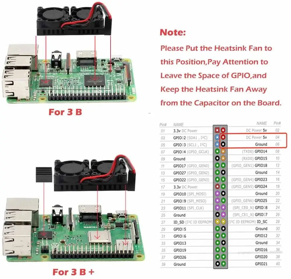 Raspberry Pi 4 Модель B 3B + двойной вентилятор с комплектом радиаторов 4B комплект