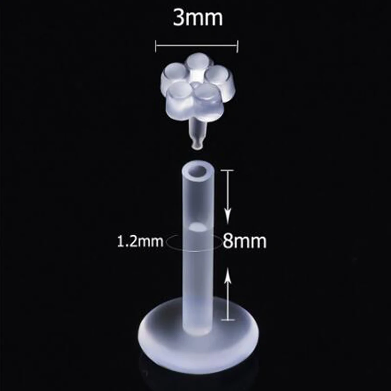 10 шт губная губка пирсинг установка акриловой ушной хрящ гибкий биопластик