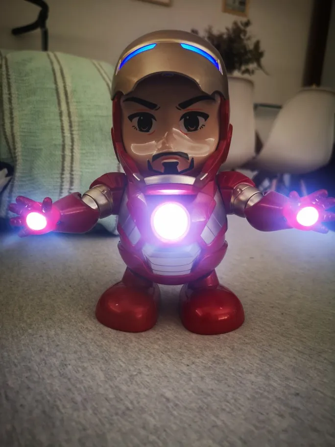 Avengers Dance Iron Man Action Figure LED Flashlight with Sound Hero Electronic Toy Children Birthday Gift | Игрушки и хобби