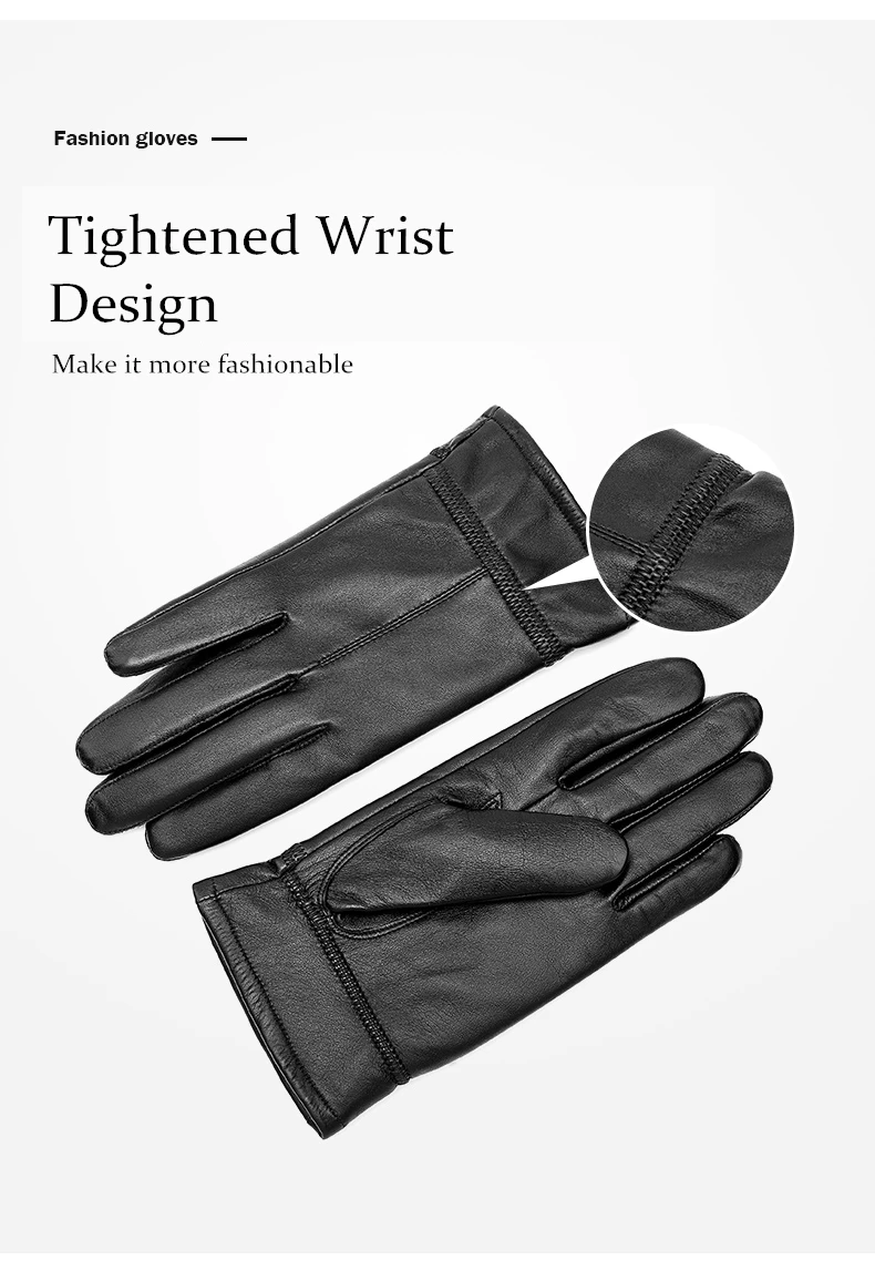 BISON DENIM зимние теплые перчатки из натуральной овчины кожаные перчатки на открытом воздухе Полный палец черные ветрозащитные непромокаемые перчатки для мужчин S003