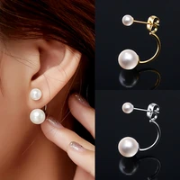 boho cc double earrings pearl drop earrings long hanging earrings stud for women stainless steel earrings gold bridesmaid gift