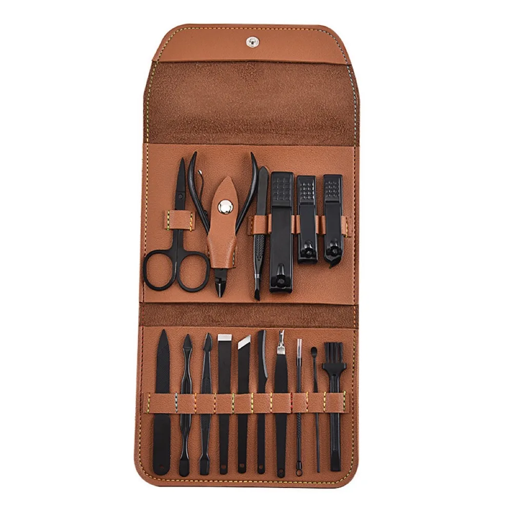 

16Pc/SET stainless steel cuticle scissors push tweezers nail file nail clippers set professional nail clippers pedicure nail set