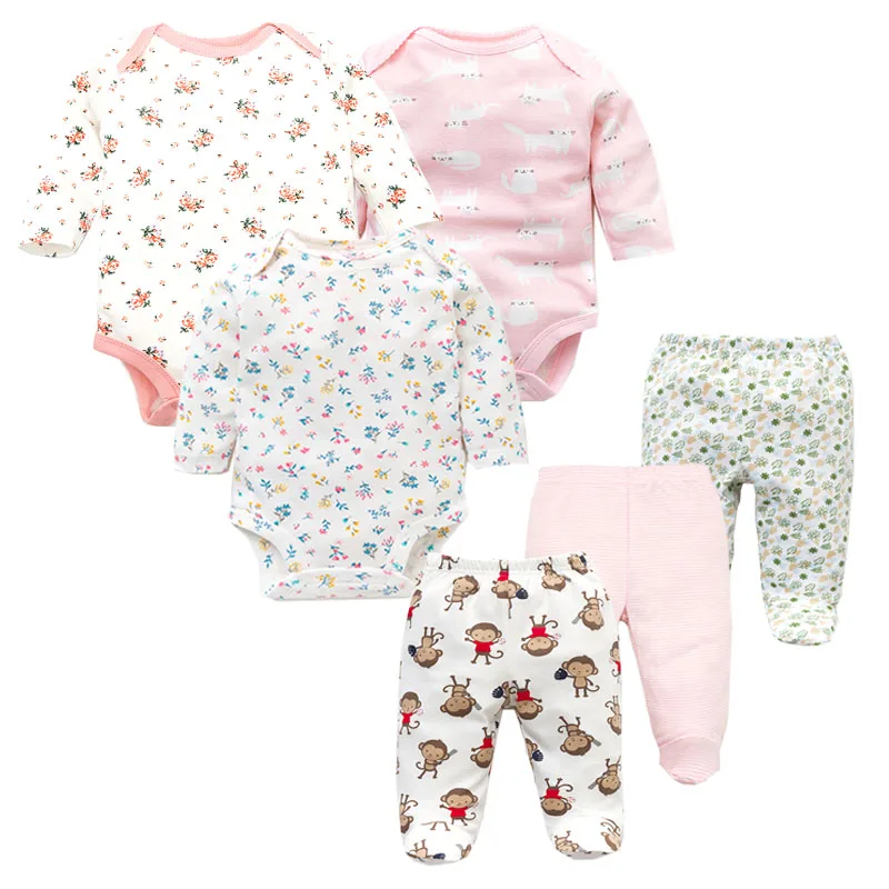 Style 10 6 шт./лот; комплекты модной одежды для малышей; хлопковые комбинезоны с длинными рукавами для новорожденных и малышей+ штанишки для малышей; одежда для маленьких мальчиков и девочек - Цвет: Style 10