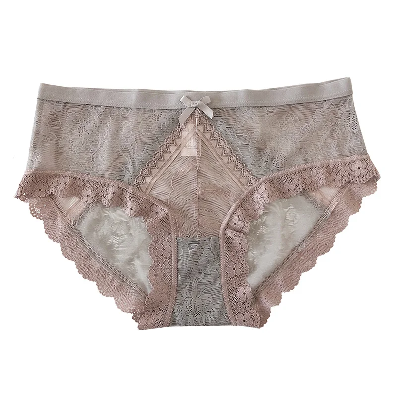 

Lace panties ladies sexy mid-waist mesh perspective seduction bottoms
