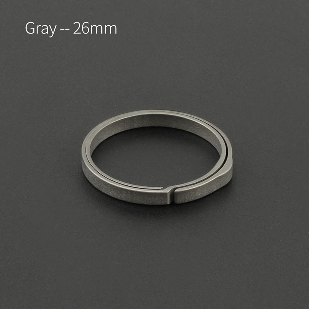 26mm-Gray Настоящее титановое кольцо для ключей супер легкий титан брелок для ключей креативные EDC брелоки Quickdraw открытый инструмент - Цвет: 26mm-Gray