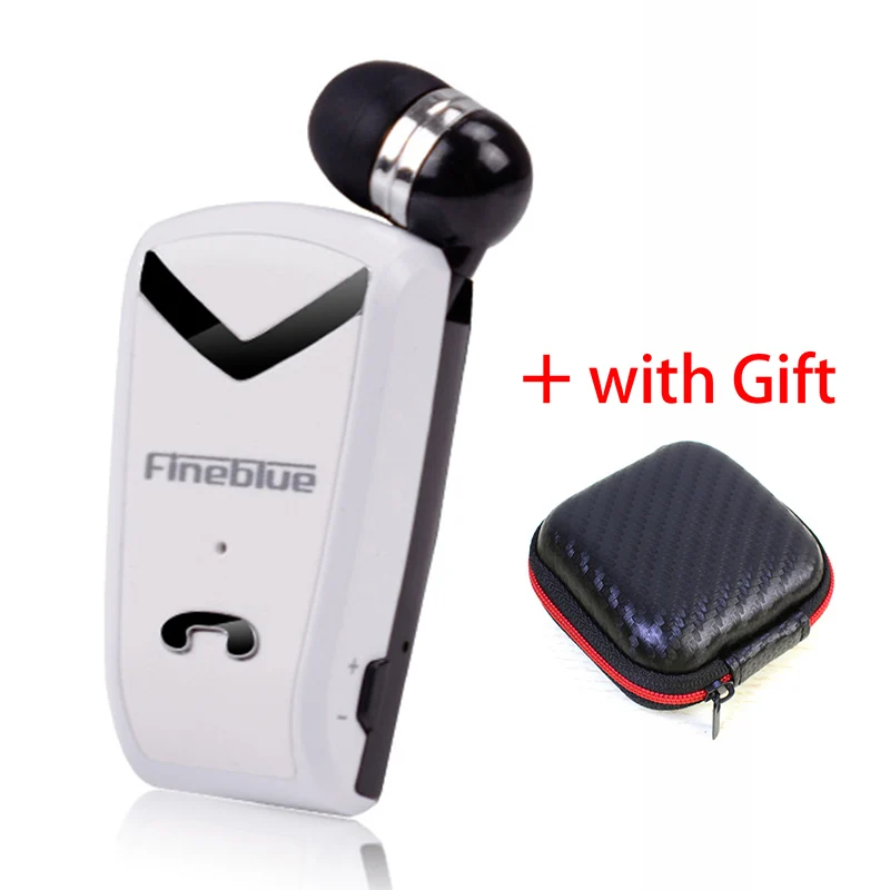 Белый FINEBLUE F-V2 беспроводные наушники Bluetooth Handsfree наушники гарнитура звонки напоминают о цифрах носить пульт на прищепке для телефона с микрофоном - Цвет: Белый