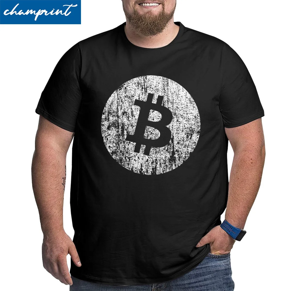 

Vintage Bitcoin Logo Cryptocurrency T Shirts for Men Fashion for Male T-Shirts Big Tall Tee Shirt Plus Size Large 6XL Clothing