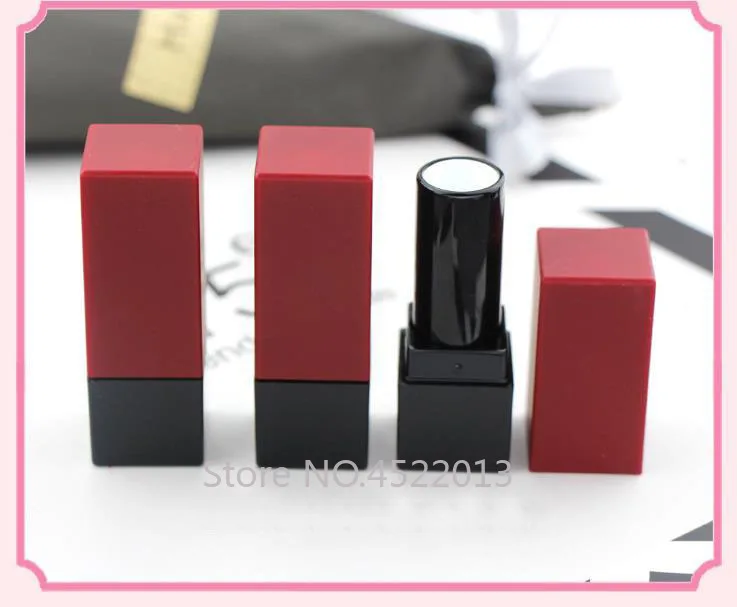 

20pcs/lot 50pcs/lot 12.1mm Red + Black Classic Lip Rouge Container, Empty Square Plastic Lipstick Tube, Cosmetic Lip Balm Bottle