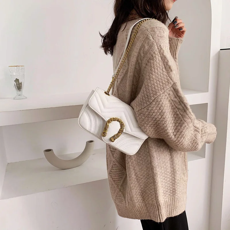 

fashion womens hands female 2021 new red simple small fragrance lattice chain single shoulder cross carrying bag purses