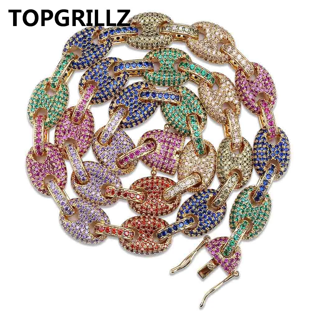 Кубинское ожерелье TOPGRILLZ 12 мм с кубическим цирконием украшение в стиле хип хоп