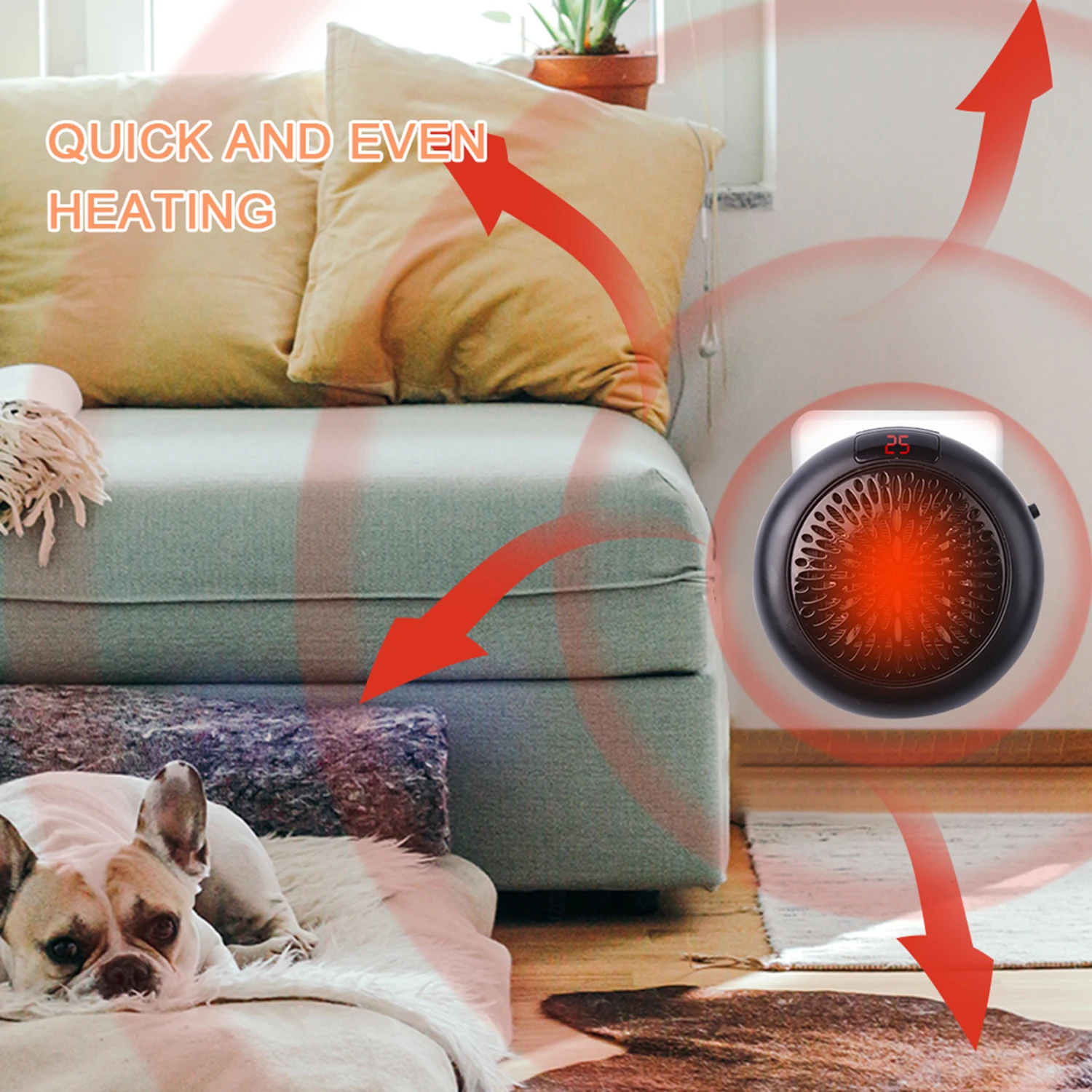 Настенный Электрический обогреватель 900 Вт настольный домашний настенный ручной