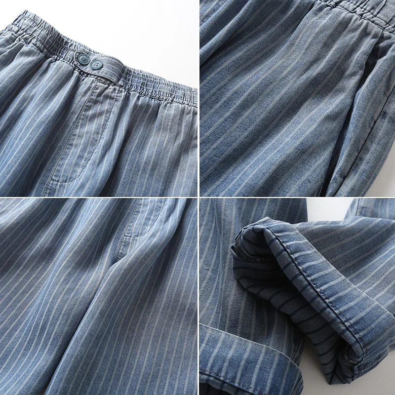 

High waisted Tencel jeans for women summer new solid pocket thin casual all match female pants top quality