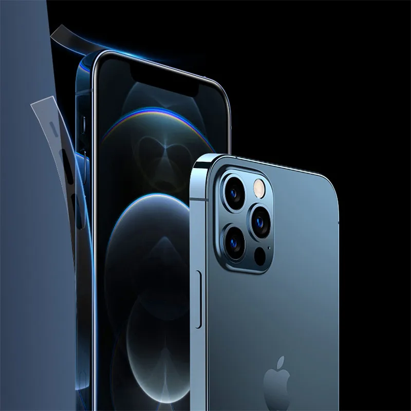 Прозрачная Гидрогелевая пленка для iPhone 12 Pro Max Border мобильный телефон защитная с