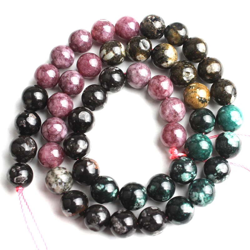 

Multi Tourmaline Round Spacer Beads Natural Stone Beads for Jewelry Making DIY Bracelet Necklace Acessories 15'' 6-10mm Gemstone