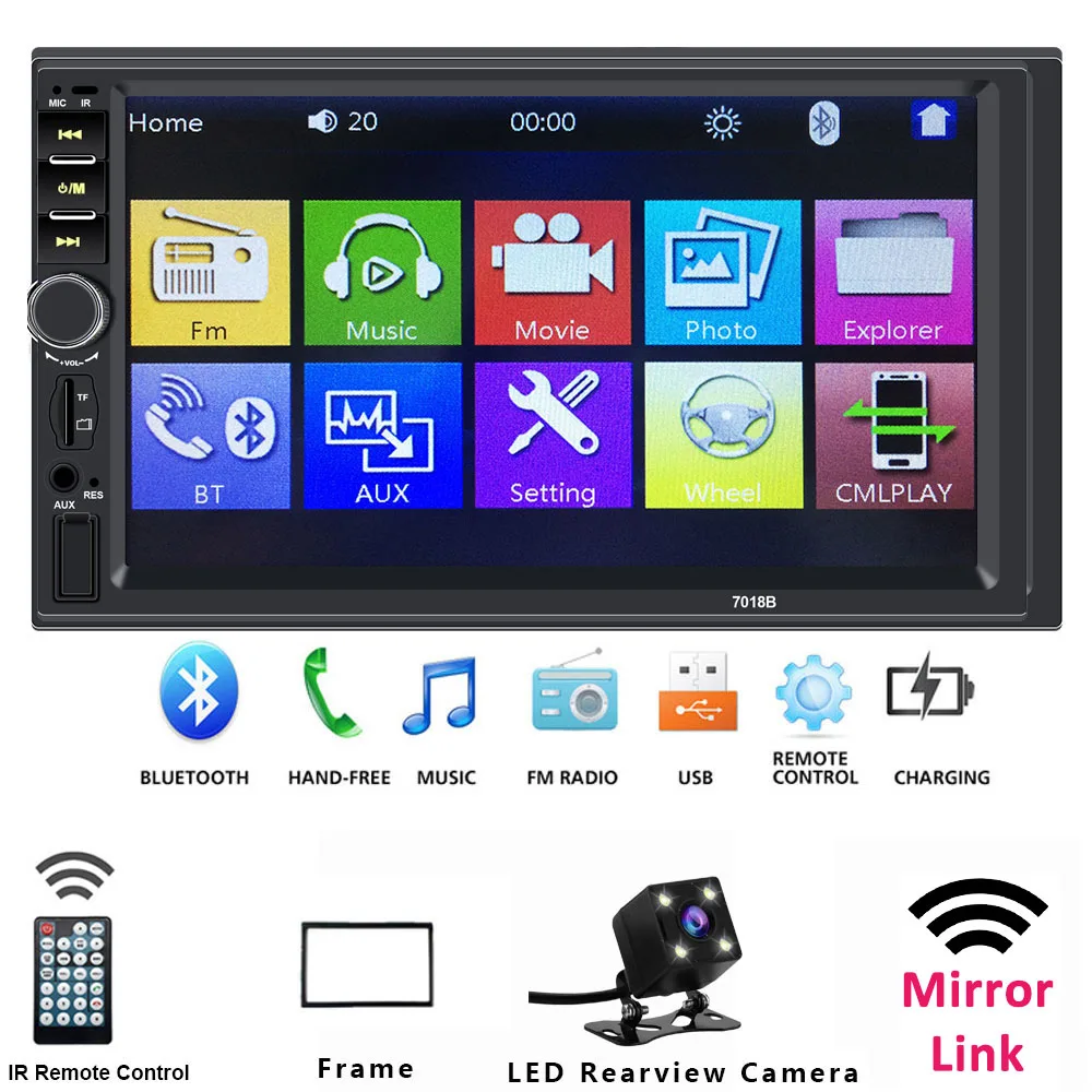 Центральный Multimidia Автомобильный видеорегистратор фронтальная задняя камера MP5 2