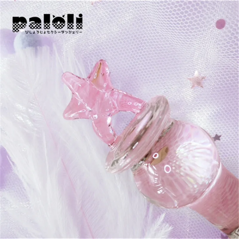 Розовый Звездный стеклянный анальный фаллоимитатор для взрослых|Анальные