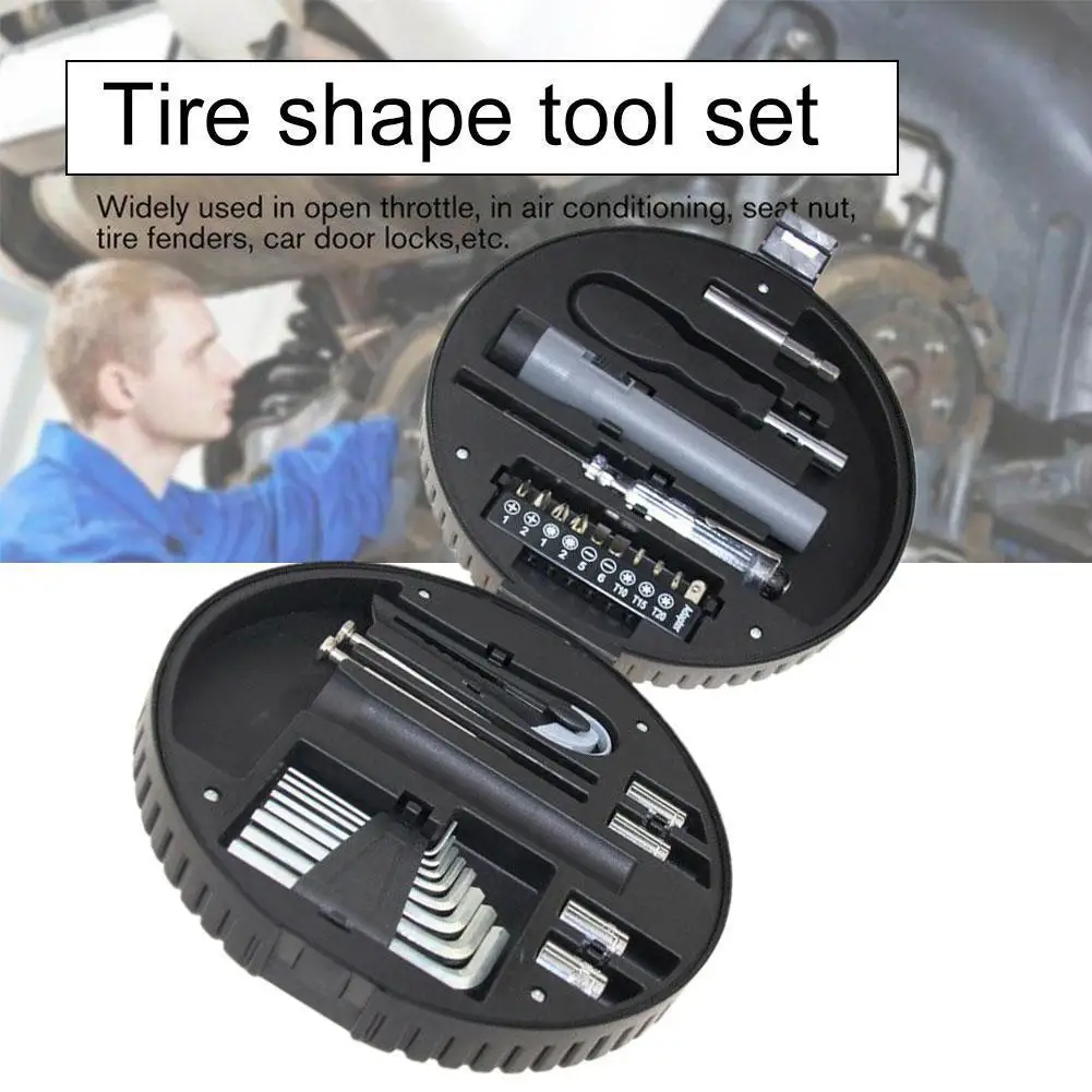 

29pcs / Set Multifunction Hand Tool Pliers Precision With Repair Kit Car Shaped Socket Tool Tire Box Repair Watch Set Z2M3