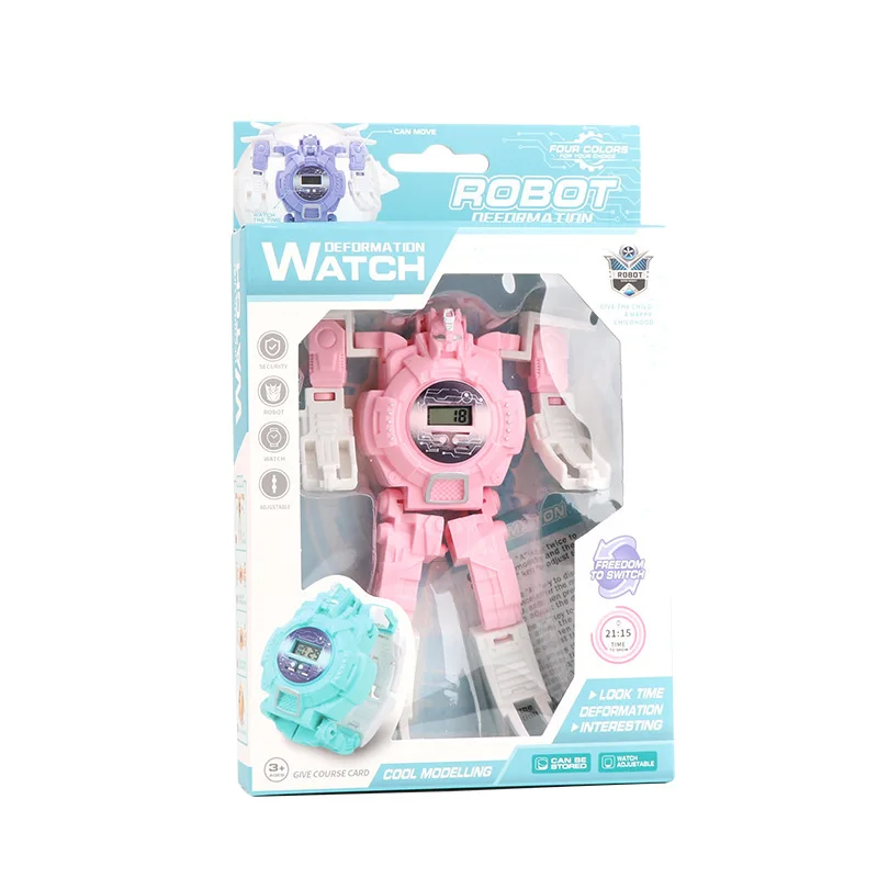 

Cartoon Robot Deformation Watch Children's Gifts Luminous Electronic Toys Creative Student Prizes Electronic Watch Toys