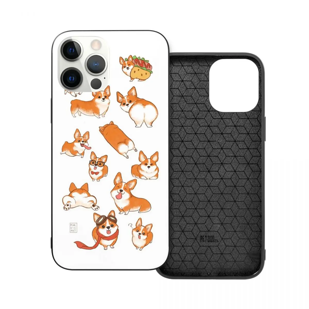 

Чехол Corgi из поликарбоната и термополиуретана для iPhone 13 12 11 Xs Xr X Pro Max Mini 7 8 Se2 Plus 6 6S