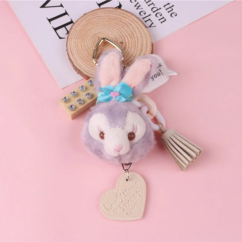 

Cute Little Rabbit Key Chain Cartoon Plush Rabbit Doll Backpack Pendant Cartoon Love Tassels Key Ring Woman Pendant Wholesale