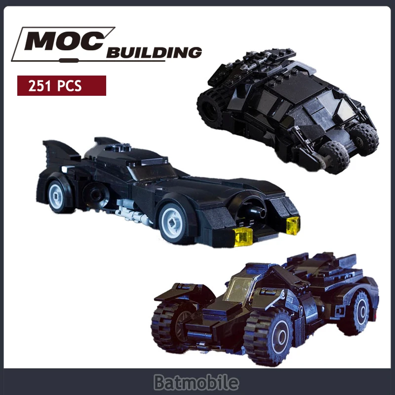 

Модель конструктора MOC, эксперт по мотивам фильма, летучая мышь, машина, рыцарь, Бэтмобиль, автомобиль «сделай сам», сборные кирпичи, игрушка,...