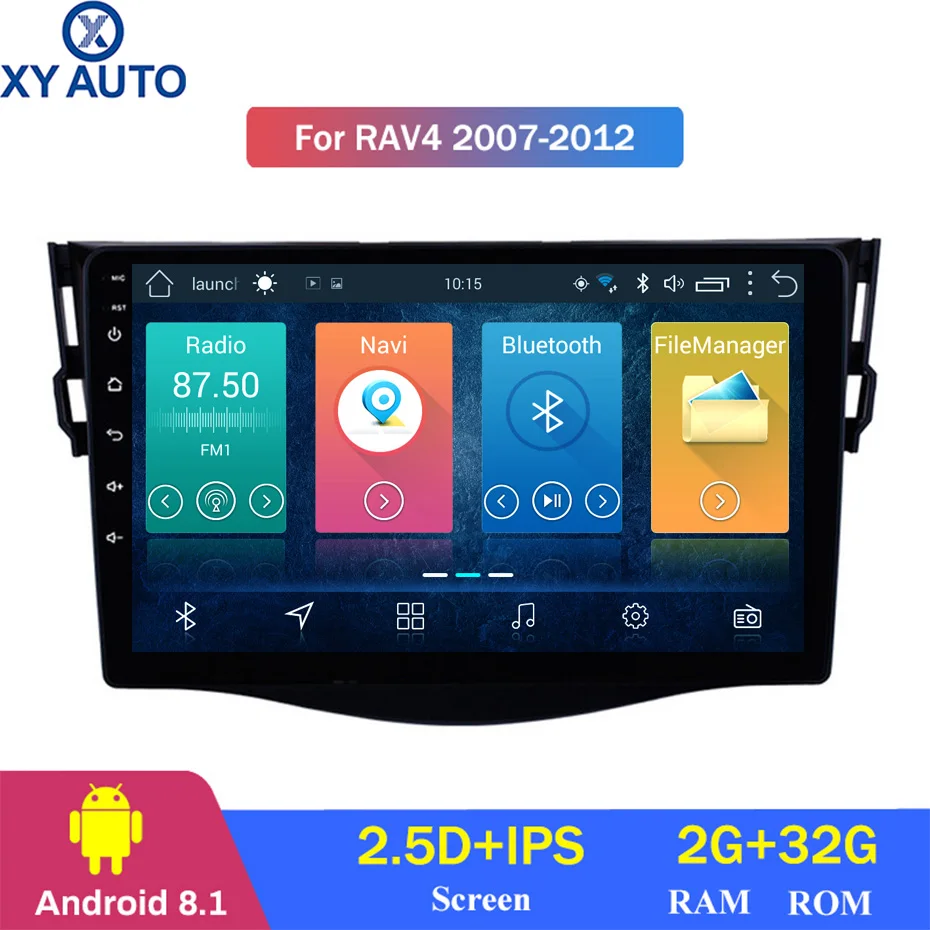 9 дюймовый 2.5D IPS HD мультисенсорный экран Android 8 1 2 Гб ОЗУ 32 ПЗУ NAVI для Toyota RAV4 2007-2012 с