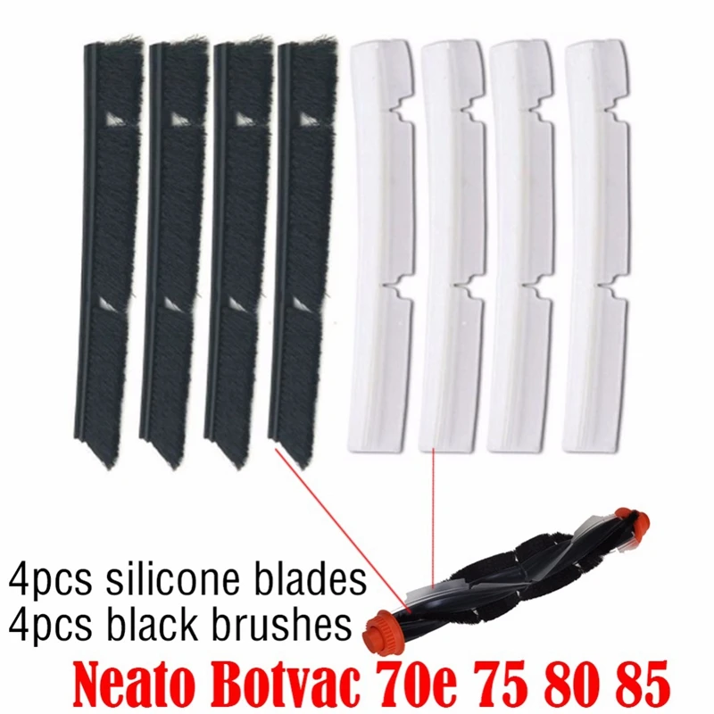 AD 4xSilicone лезвия + 4 xbrasses Замена для Neato Botvac 70e 75 80 85 все D Series Соединенные детали