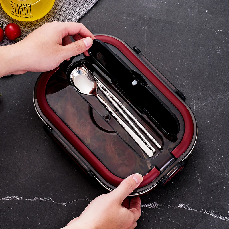 Ланч-бокс из нержавеющей стали 304 изолированный тарелка для фаст-фуда студентов