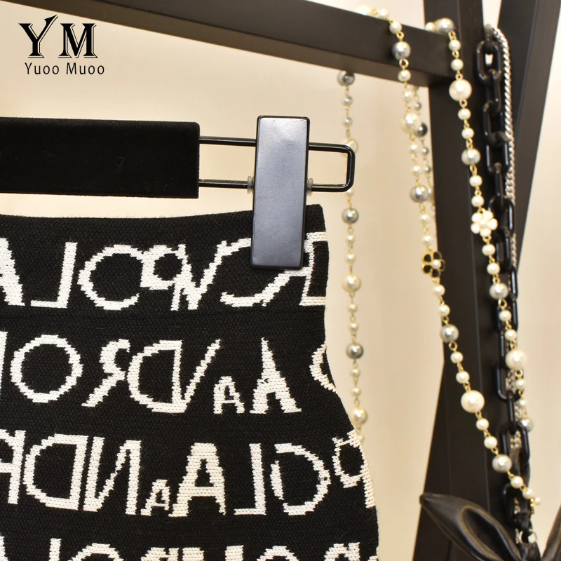 YuooMuoo Good Quality Autumn Hip Up High Waist Women Knee Length Skirt 2019 Brand Style Letters Knit Ladies Tassel | Женская одежда