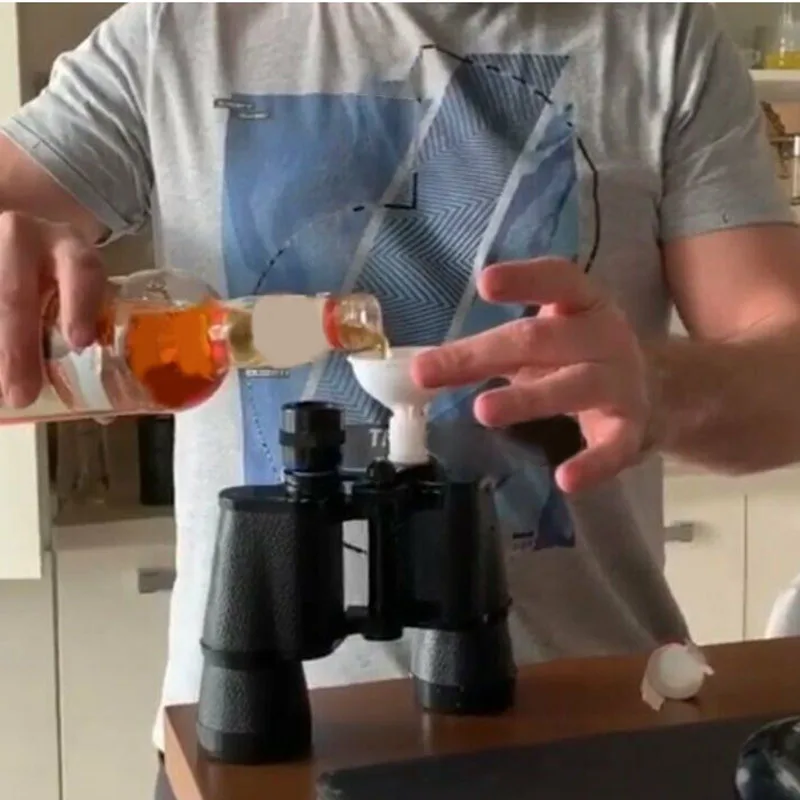 

Hot Selling Binocular Shape Water Bottle Drink Flask Two Sided Holds Secret Liquor Gag