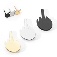 1 pair three color fashion rock middle finger shape men female earrings stainless steel jewelry stud earring body accessories