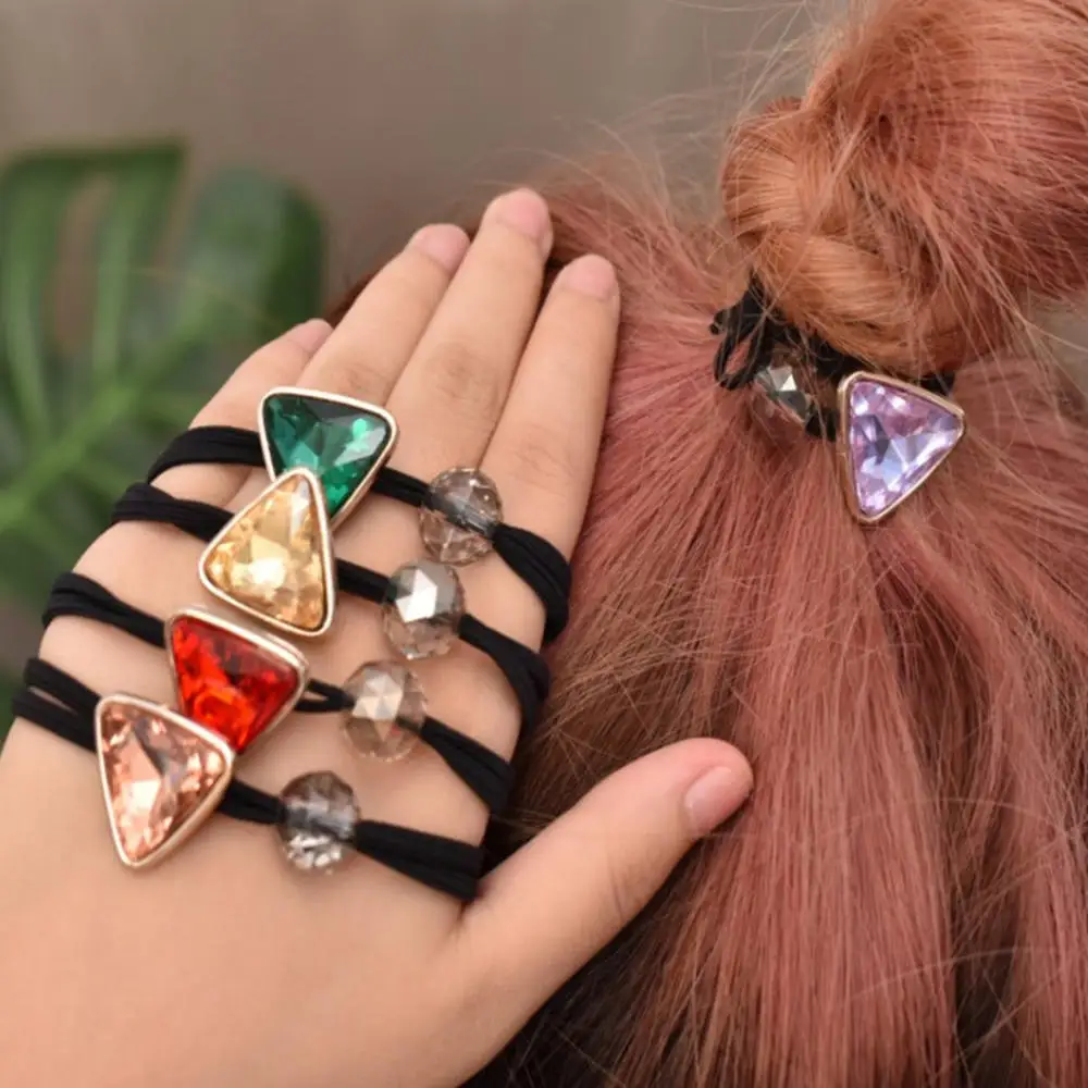 Резинка для волос эластичная с бусинами и кристаллами | Красота здоровье