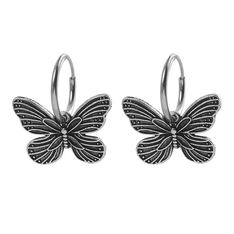 

Retro Ethnic Style 3D Stereo Butterfly Dark Earrings Punk Women's Earrings Party Jewelry Girl Accessories