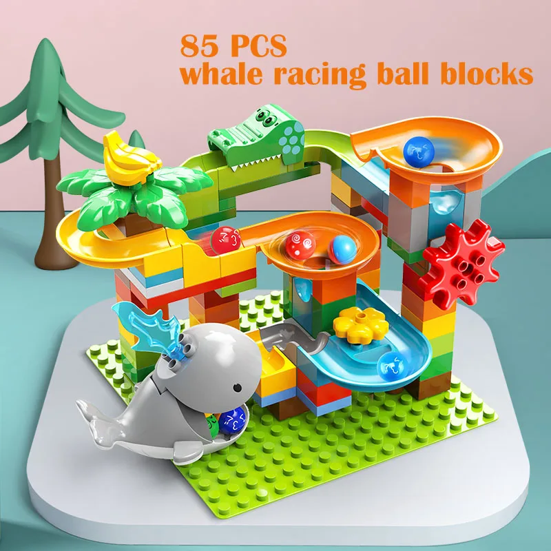 Duploed Marble Run строительные блоки игрушки для детей 84 шт Китом дети Набор|Блочные