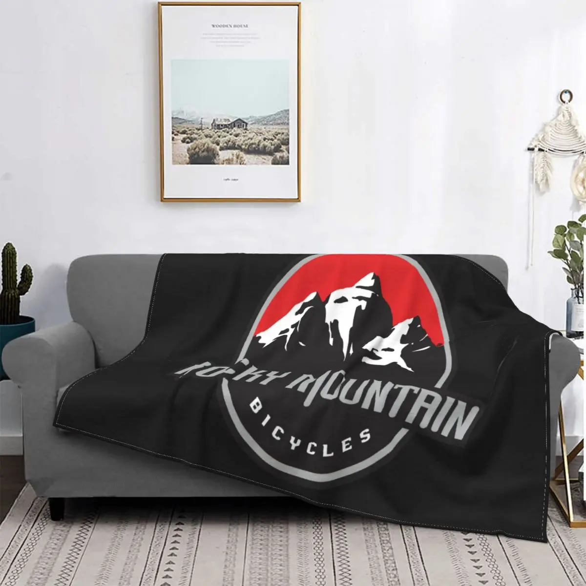 

Manta con logotipo de bicicleta canadiense, cobertor de cama a cuadros, mullido, invierno, Rocky Mountain