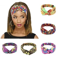 new style african printed stretch cotton headband womens sports elastic turban scarf ladies bandage headgear hair accessories