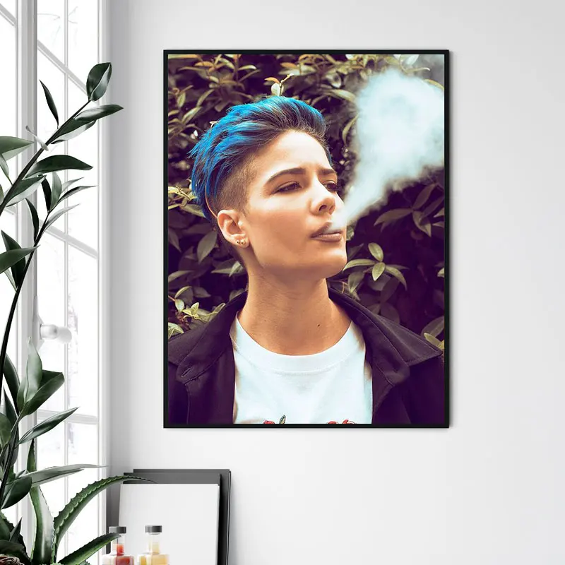 Плакат Halsey музыкальный певец курительные Шелковые Плакаты и принты настенная