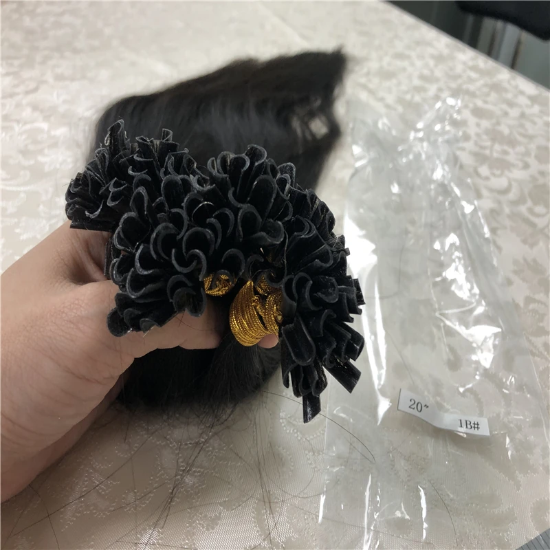 Прямые волосы машинное изготовление наращивание волос Реми 0 8 г/шт. 50 шт./компл.