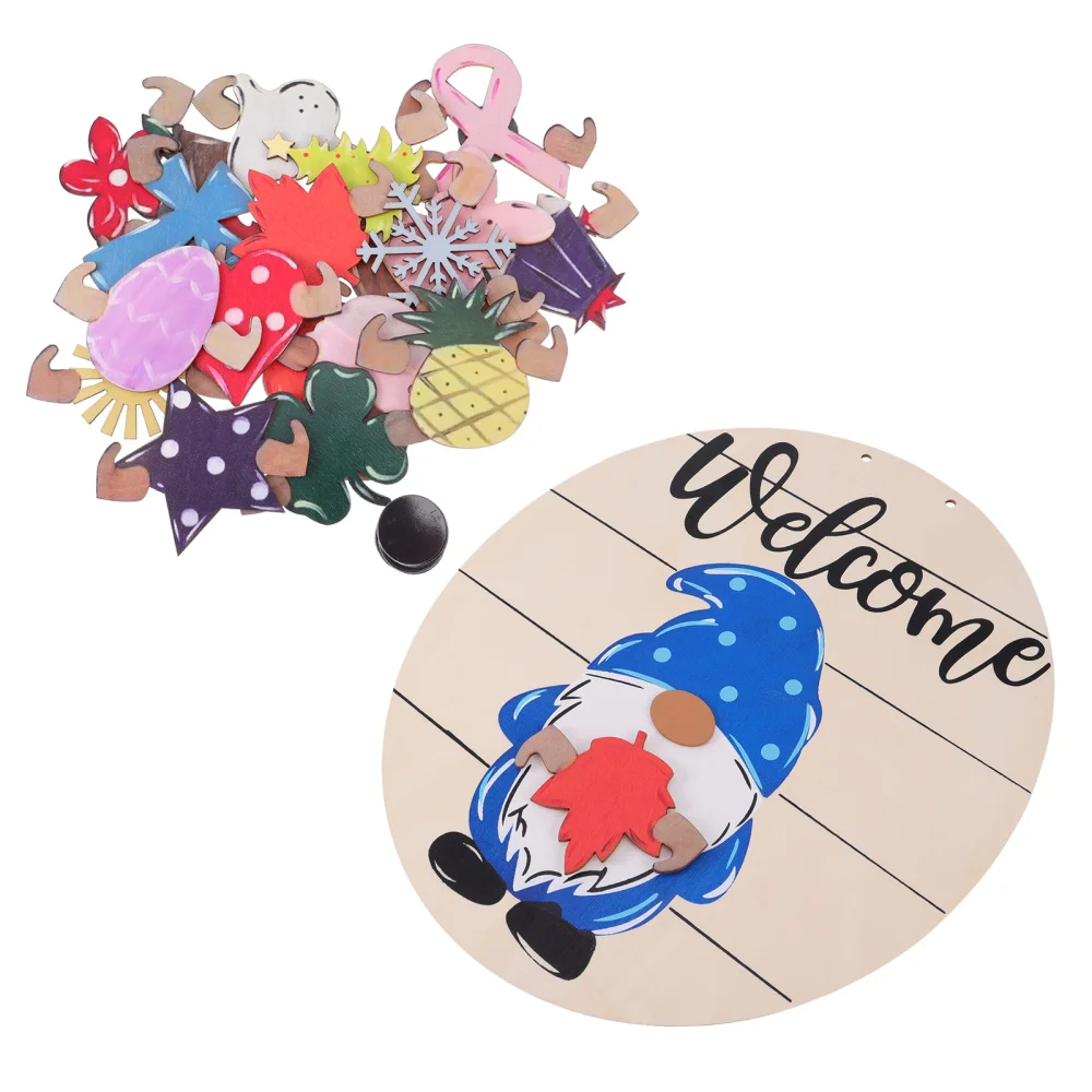 

1 Set Gnome Pattern Doorplate Decorative Door Sign Welcome Door Hanging Plaque