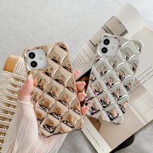 Блестящий 3D чехол Lozenge для iPhone 13 12 11 Pro XS Max XR X 6 7 8 Plus SE