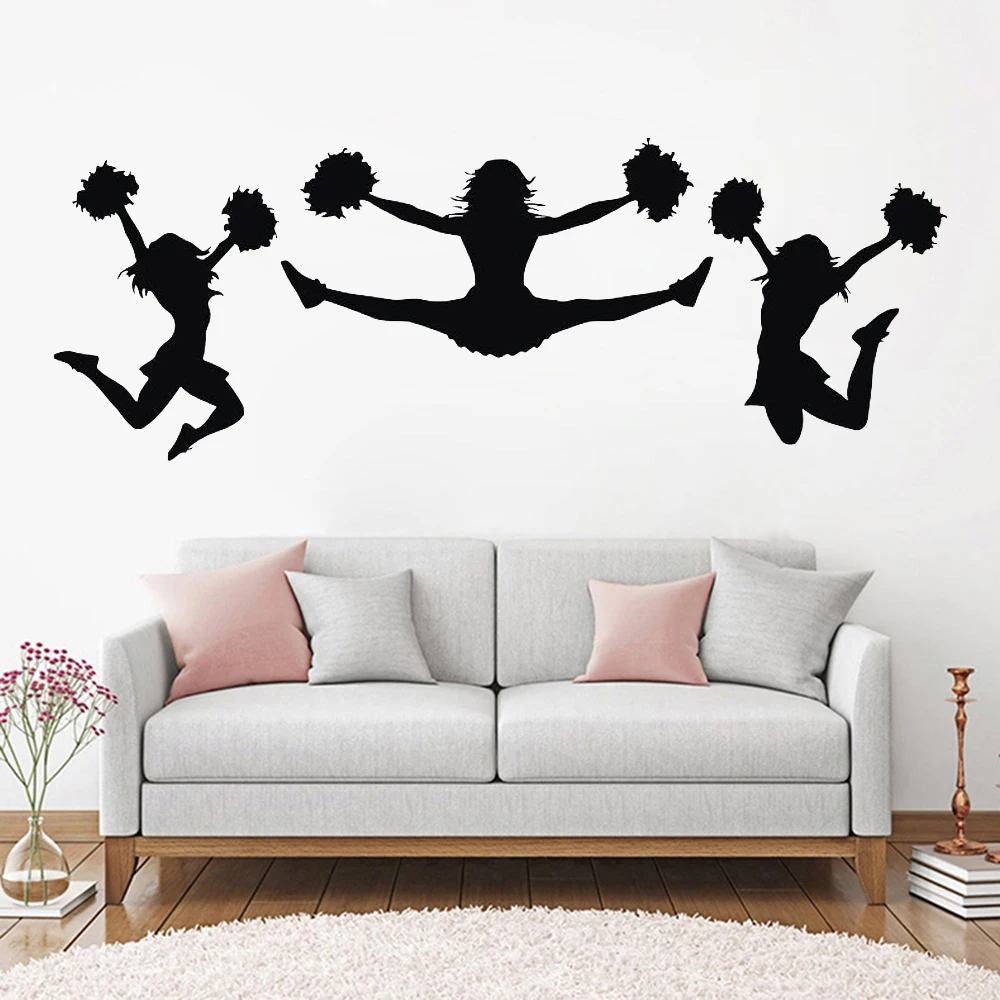 

I Cheer Wall Decal Sports Girl Cheerleader Sport Wall Decals Vinyl Stickers Teens Nursery Baby Room Home Decor Design Mural C336