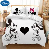 Black and White Mickey Minnie Mouse 3D Printed Bedding Sets Adult Twin Full Queen King Size Bedroom Decoration Duvet Cover Set