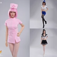 d 04 16 female maid suit nurse sexy uniform school clothes head shoes accessory model for 12 action figure body