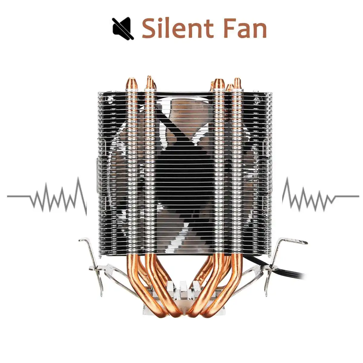 Тихий вентилятор для процессора с цветной подсветкой кулер охлаждения ЦП 3