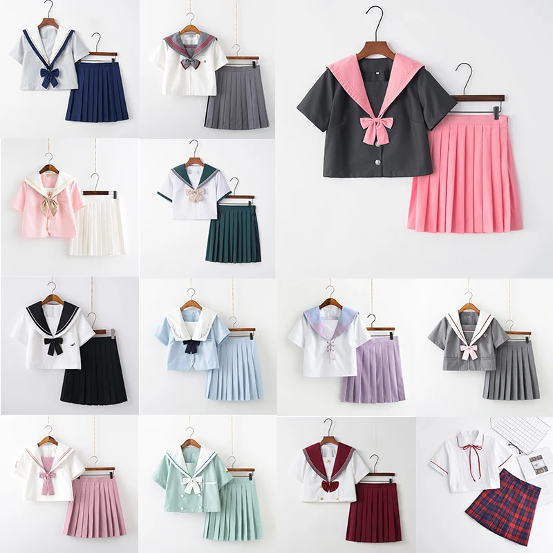 

17 Colors Suit Uniform Soft Sister Jk Uniform Skirt Cosplay Costume Black Japanese Short Long Sleeve JK Suit Korean Uniform