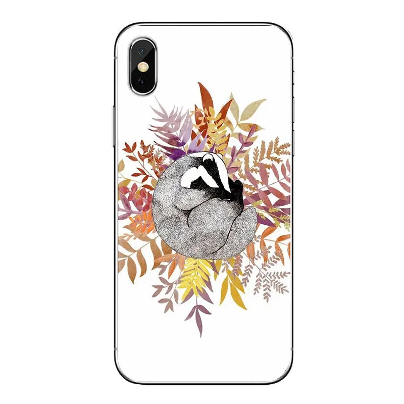 Прозрачный ТПУ чехол Breezy Badger animals для iPhone XS Max XR X 4 4s 5 5S 5C SE 6 6S 7 8 Plus samsung Galaxy J1 J3 J5 J7 A3 A5