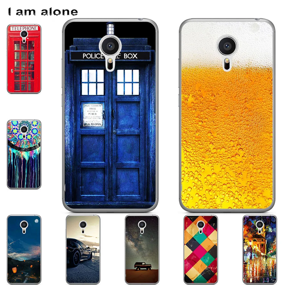 

I am alone Phone Case For Meizu MX4 MX5 MX5E U10 U20 Fashion Color Cute Cartoon Printed Paint Mobile