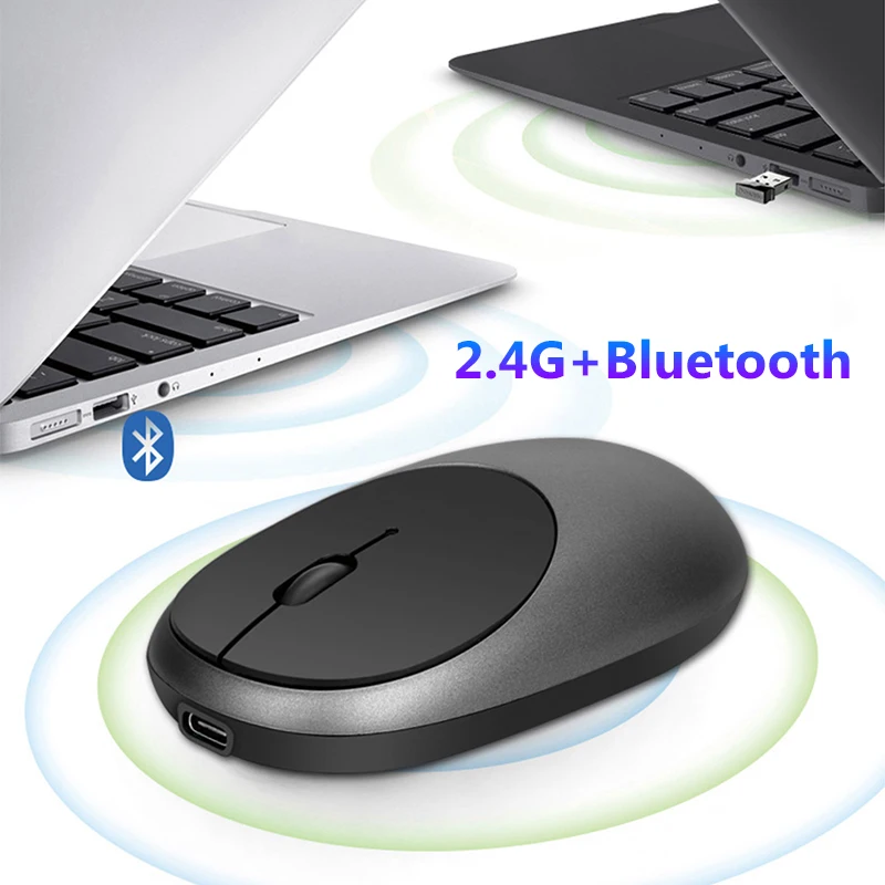 Ультратонкая Беспроводная игровая мышь с Bluetooth 2 4 ГГц USB перезаряжаемая 1600 DPI
