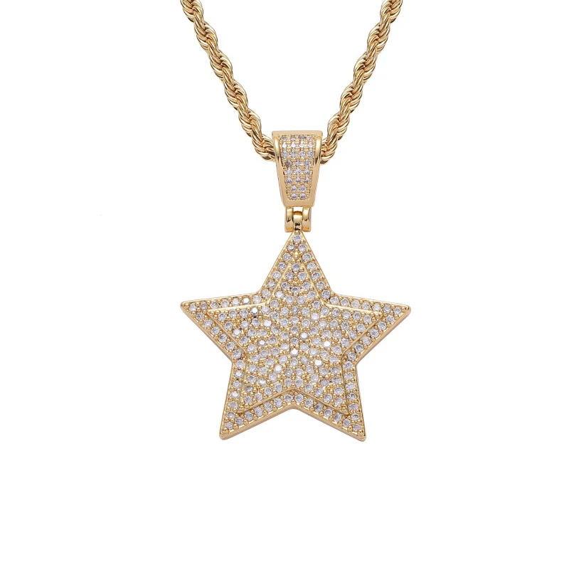 

Ожерелье унисекс, с кубическим цирконием, в стиле хип-хоп