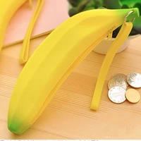 1pc banana silicone portable coin pencil case purse bag wallet pouch